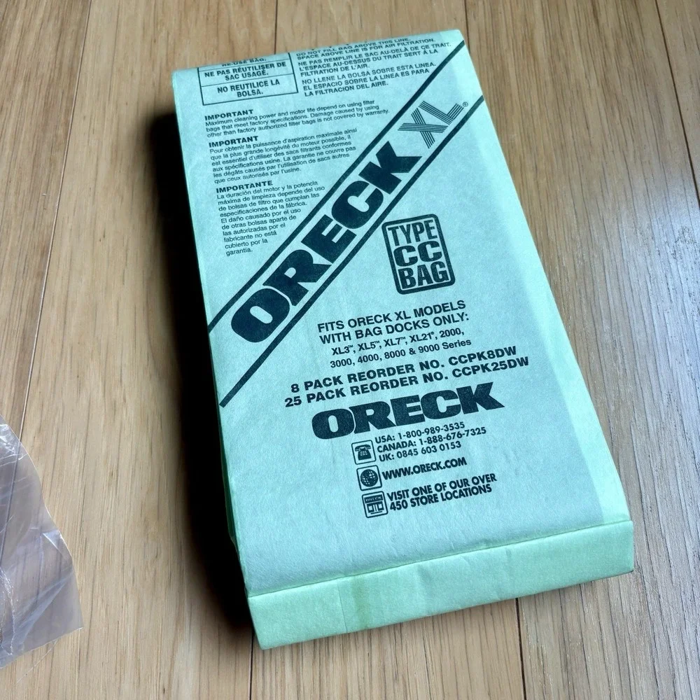 Oreck Hypo-Allergenic Celoc Filter Bags Type CC Part CCPK8DW - 6 Bags